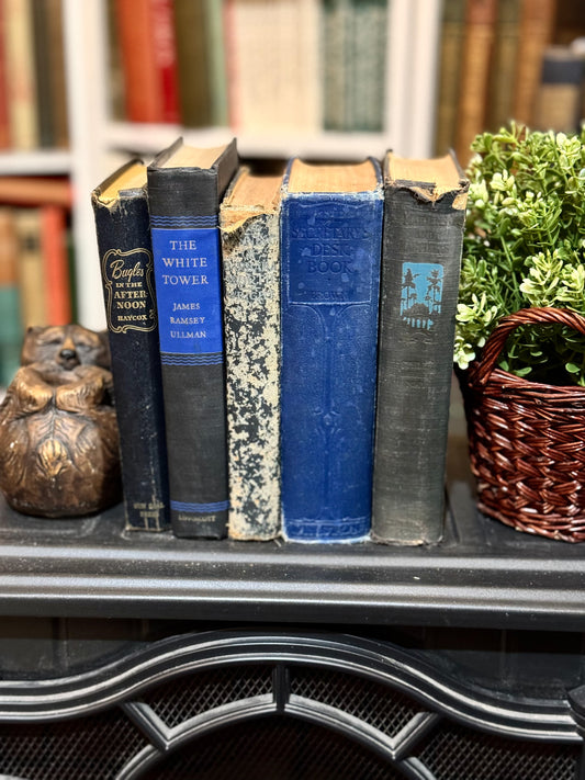 The White Tower Vintage Blue Book Stack